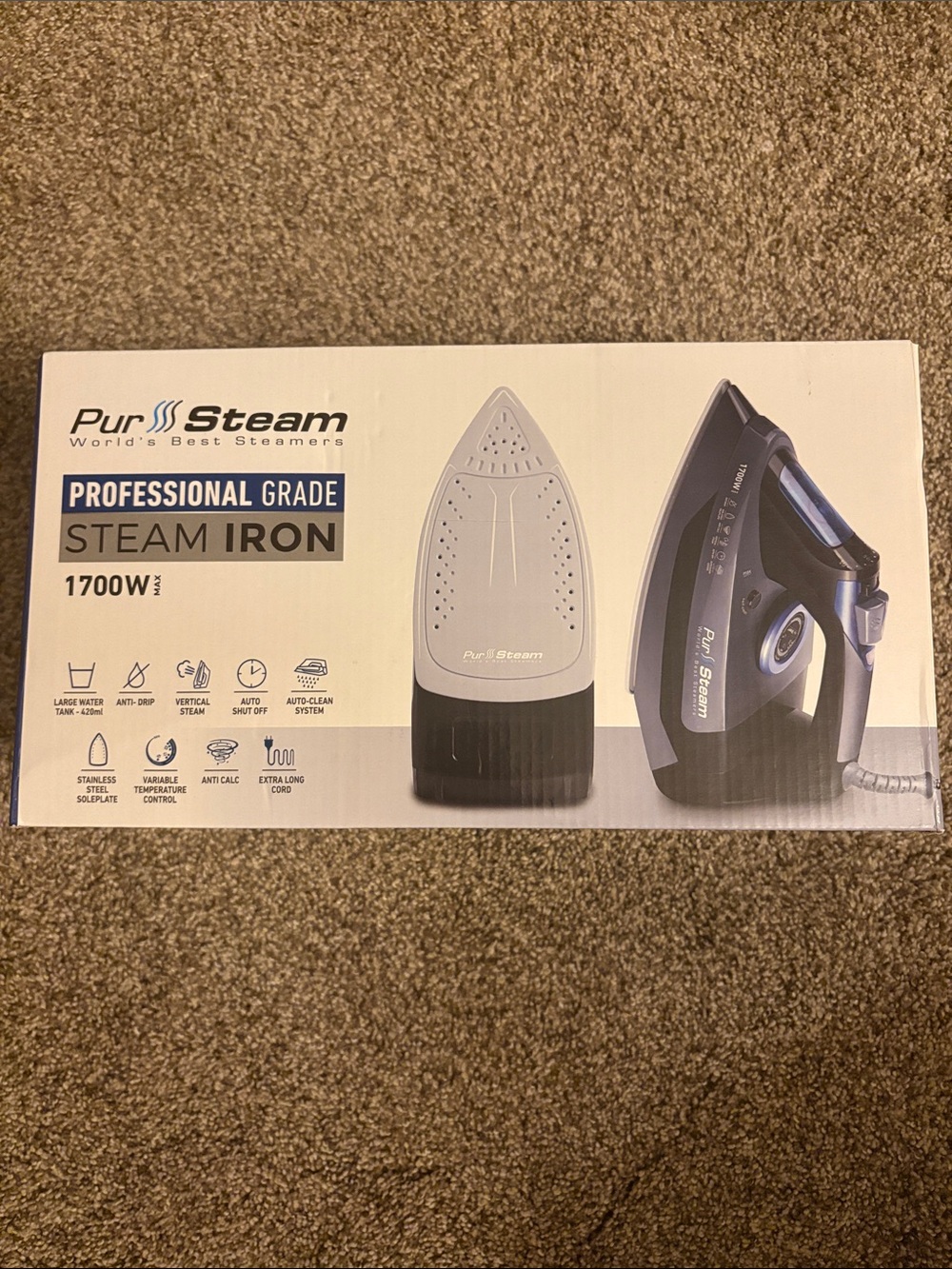 Professional Grade Steam Iron - Black and Silver - Picture 2 of 3